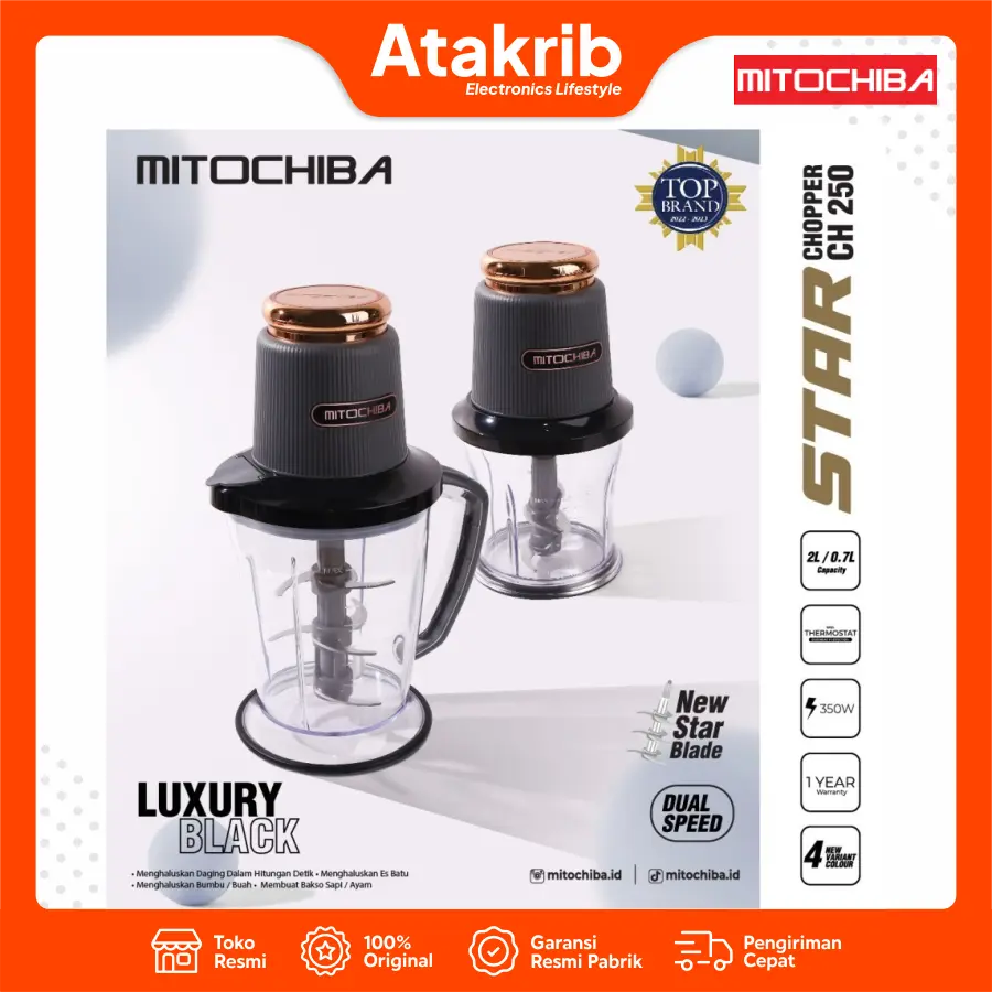 MITOCHIBA FOOD CHOPPER CH-250 BLACK