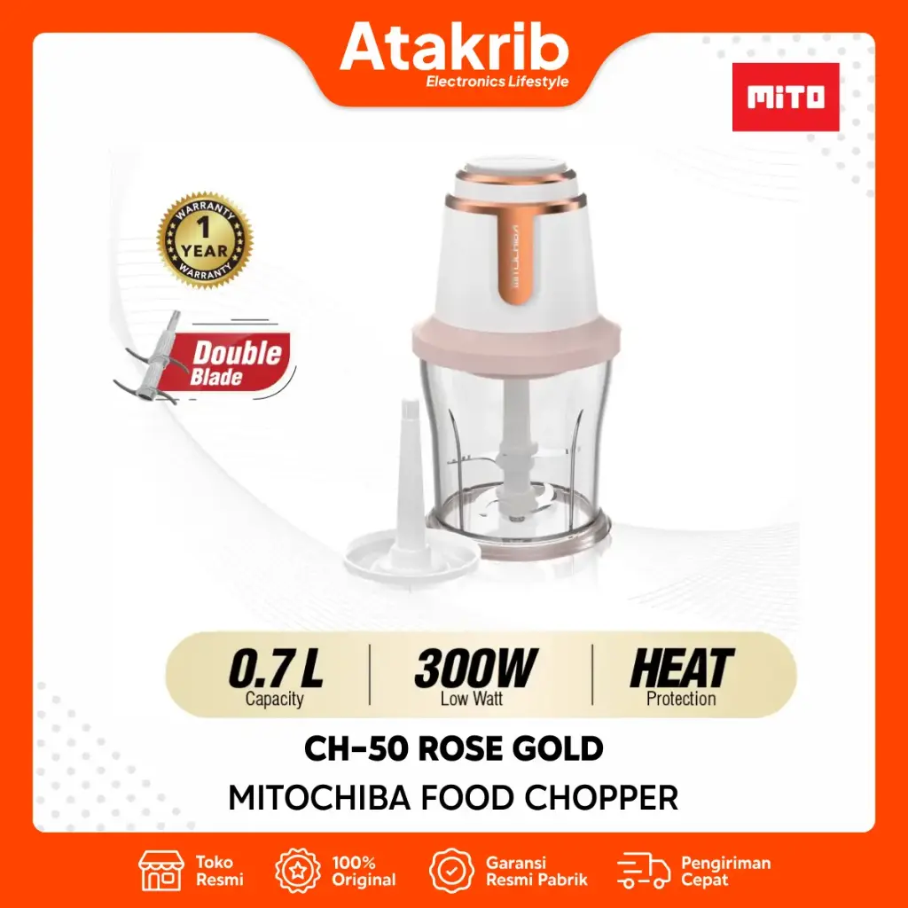 MITOCHIBA FOOD CHOPPER CH-50 ROSE GOLD