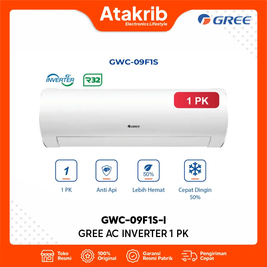 GREE AC INVERTER 1 PK GWC-09F1S-I