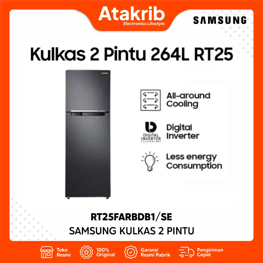 SAMSUNG KULKAS 2 PINTU BIG RT25FARBDB1/SE