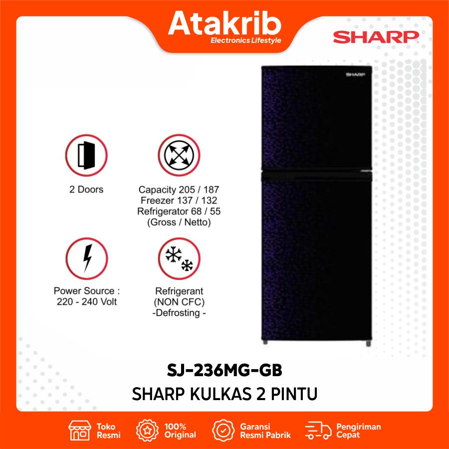 SHARP KULKAS 2 PINTU SMALL SJ-236MG-GB