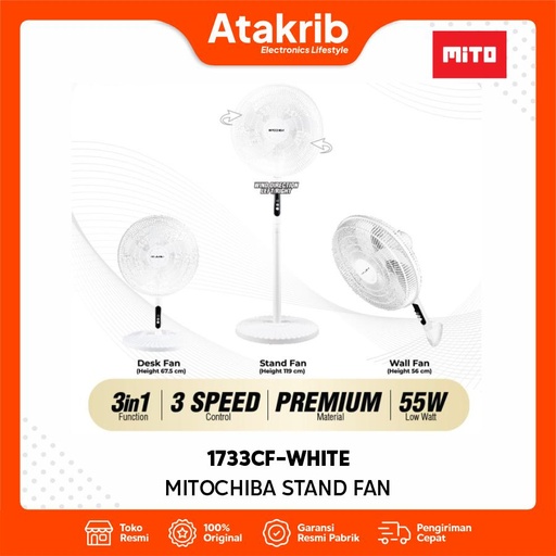 MITOCHIBA STAND FAN 1733CF-WHITE