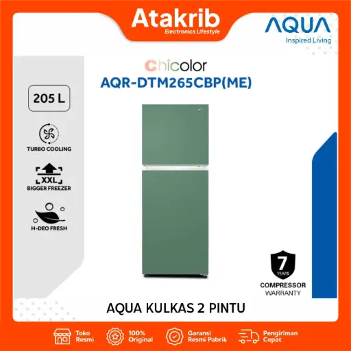 AQUA KULKAS 2 PINTU SMALL AQR-DTM265CBP(ME)