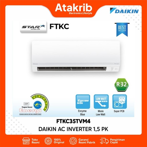 DAIKIN AC INVERTER 1,5 PK FTKC35TVM4