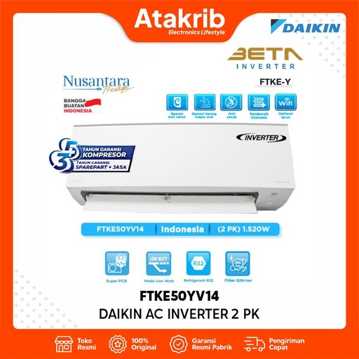 DAIKIN AC INVERTER 2 PK FTKE50YV14