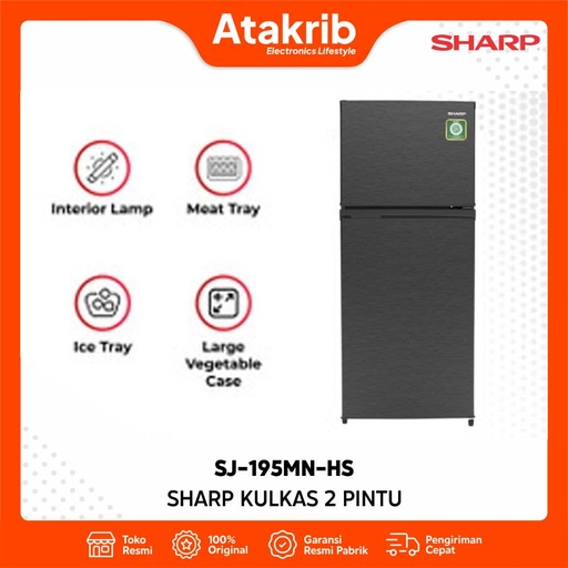 SHARP KULKAS 2 PINTU SMALL SJ-195MN-HS