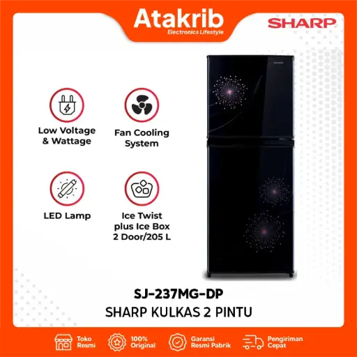 SHARP KULKAS 2 PINTU SMALL SJ-237MG-DP
